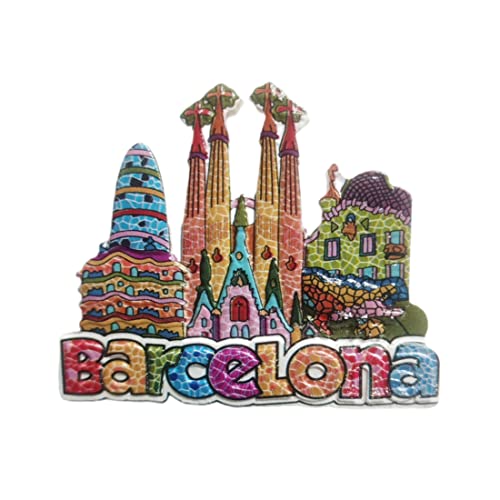 Imán decorativo de resina Barcelona 3D para refrigerador