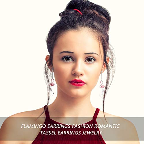 Oulii Flamingo Earrings Fashion Romantic Tassel Earrings Jewelry For Women Girls #TOP3
