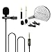 Professional Best Small Lavalier Lapel Microphone for Apple Mac Macbook iPhone iPad iPod Android Samsung Windows Smartphones Laptop PC Clip On Interview Vlog Noise Cancelling Mic Vloggers (LM-03G) 3.5