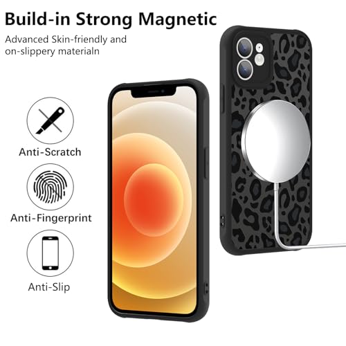 Image of KANGHAR Case for iPhone 12 Phone Case Leopard Printed Pattern | Cute Cheetah [Compatible with Magsafe] Protective Magnetic Case for Girls Women Men 6.1 inch