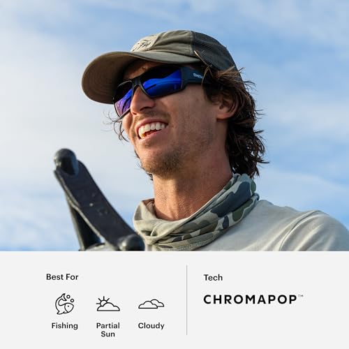 Image of SMITH Guide's Choice Fishing Sunglasses with ChromaPop Polarized Lenses & Large Frame - Performance Eyewear for Water Sports
