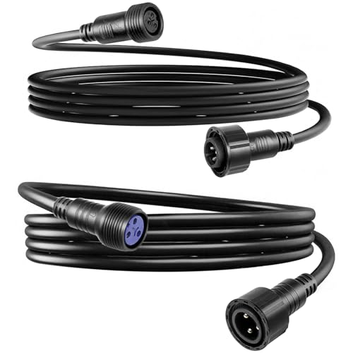 Waterproof Dmx Power Cord, 2m 6.6ft Male Female Dmx+Power Data Output Connector, Waterproof Dmx Cable & Power Extension Cable 13AWG 2.5mm2, Ip65 Outdoor Stage Lights Cable for Led Par Light Connection by MAD OWL - Used condition - US$18.38
