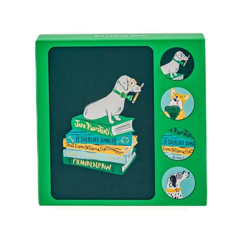 Image of Studio Oh! Smart Pups Blank Note Cards with Envelopes & Stickers, Assorted Stationery Set (12 Cards, 13 Envelopes), 3.5 inch x 5.25 inch, Cute Dog Thank You & Birthday Cards, 250 GSM Paper, Decorative Box