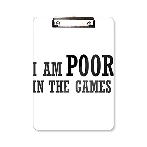 Porte-bloc dossier A4 bloc d'écriture et plaque support I Am Poor Games