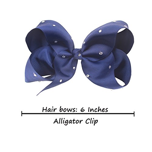 Cellot 6 Inches Big Hair Bows Clip Glitter Rhinestones Large Boutique Cheer Bows Alligator Hair Clips For Baby Girls And Toddlers Hair Accessory Pack Of 16 #TOP1