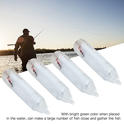 4 Stück LED Köderlicht Unterwasser Angellicht mit Blitzlicht Funktion wasserdichtes Fischlocker Licht für Nachtfischen in Süßwasser und Salzwasser inklusive Aufbewahrungsbox