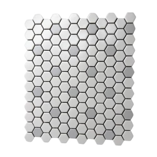 Tenedos HTCLW Pure Lattice White & Silver Gray Matte Hexagon