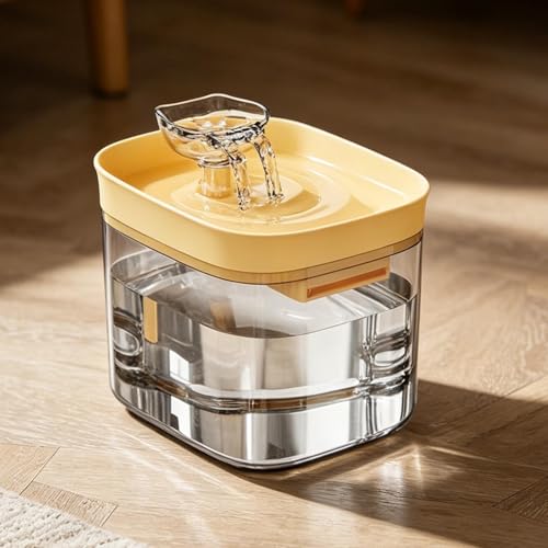 Fuente para gatos de 1,8 L transparente y portátil para perros pequeños 4