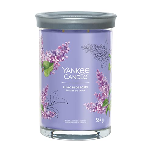 Yankee Candle Signature Candela Profumata, Fiori di Lillà in Tumbler Grande, Candele di Miscela di Cera di Soia Lunga Durata, Regalo per le Donne
