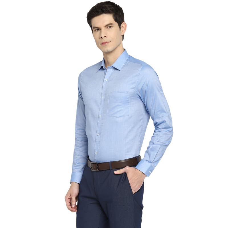 Image of Turtle Men 100% Cotton Slim Fit Lemon Solid Formal Shirt