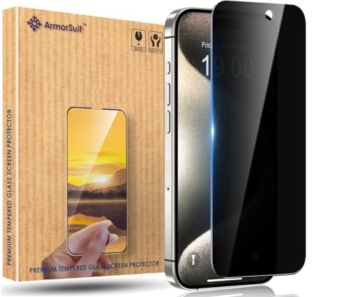 Image of ArmorSuit 2 Pack Anti-Spy Privacy Tempered Glass Screen Protector Guard for iPhone 17 / iPhone 16 Pro / 17 Pro (6.3 Inch)