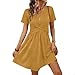 TPSKVT Womens Dress Summer Short Sleeve Waist Dresses Lightweight Fashion Solid Color Flowy Beach Dress 2026