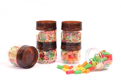 Image of 100ml Airtight BPA-Free Plastic Container for Spices & Masalas - Leak-Proof Small Kitchen Storage Jar - Stackable, Transparent, Odor-Free, Food Grade Spice Box for Pantry Organization Set of 6
