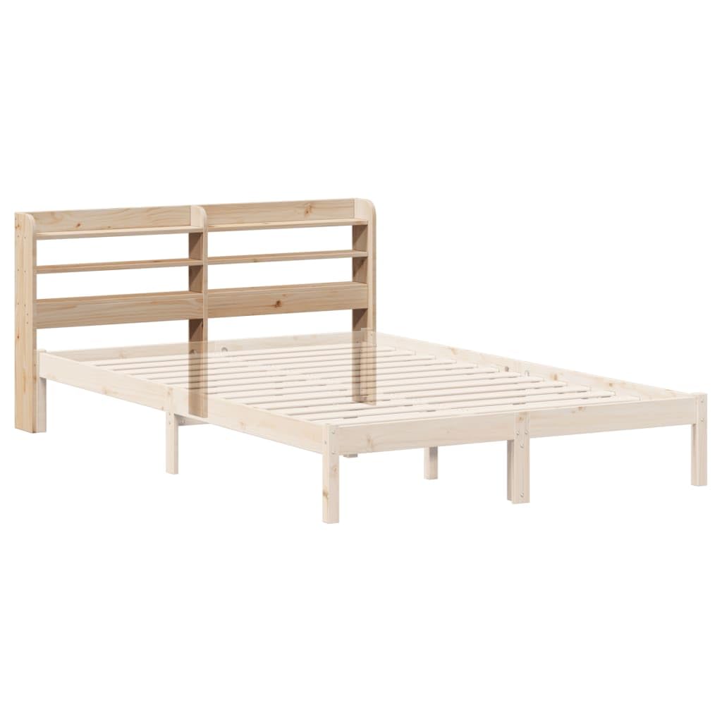 Refined Cabecero de Cama con estantes Madera Maciza de Pino 135 cm