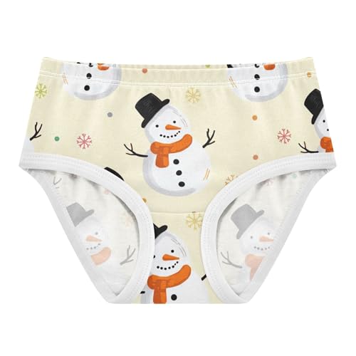 Winter Cute Snowmen Christmas Girl Panties Cute Girls Underwear Toddlers Cotton Florals Briefs Kids Undies 2t