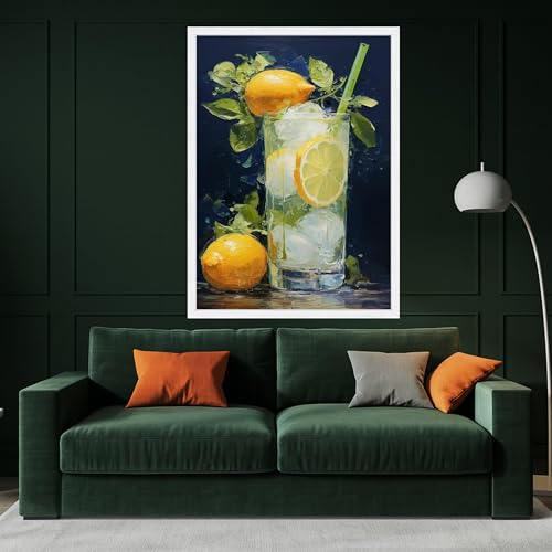 Boisson au citron affiche impression sur toile salon et cuisine - 3