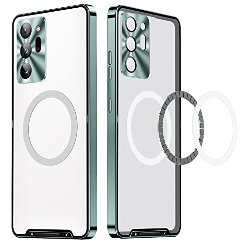 Coque magnétique pour Samsung S22 Ultra en aluminium givré vert