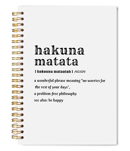 Cadeaux positifs Hakuna Matata carnet de motivation rigide pour homme et femme