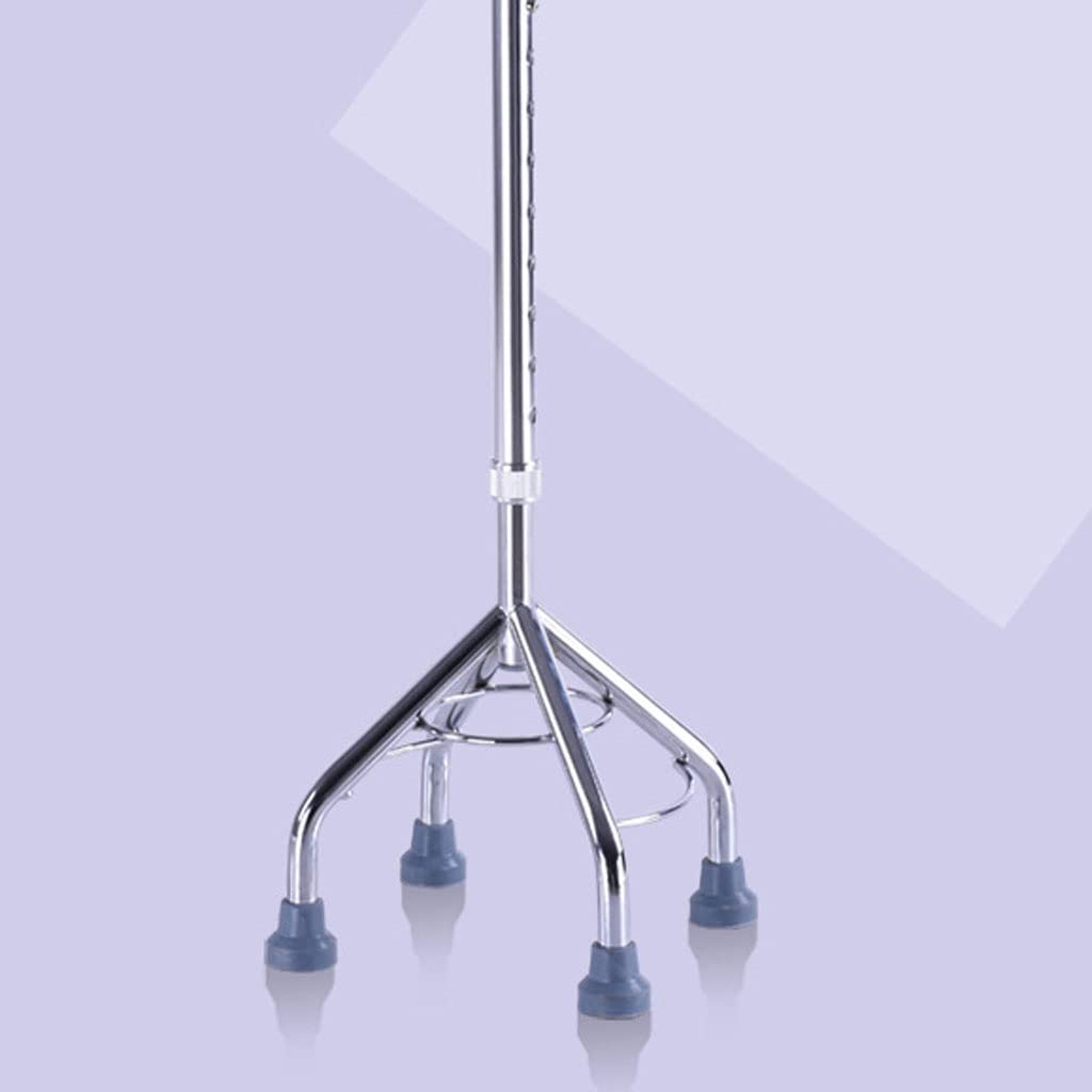Bastón de Cuatro Patas, Bastón de Cuatro Patas for Ancianos, bastón Tres, telescópico, aleación Aluminio, Antideslizante, Andador, muletas rehabilitación