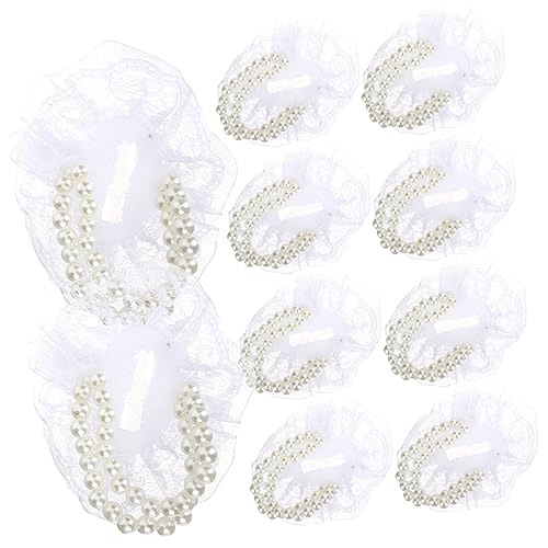CIMAXIC Corsage Wristlet Band Pearl Lace Corsage Wristlet Bracelet for DIY Flower Wedding Decor
