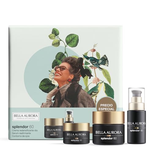 BELLA AURORA - Pack Antiedad Splendor 60, Crema Día 50 ml + Sérum Reafirmante 50 ml + Contorno Ojos 50 ml, Tratamiento Antiedad, +60 Años, Efecto Lifting 3D, Reafirmante, Redensificante y Antimanchas