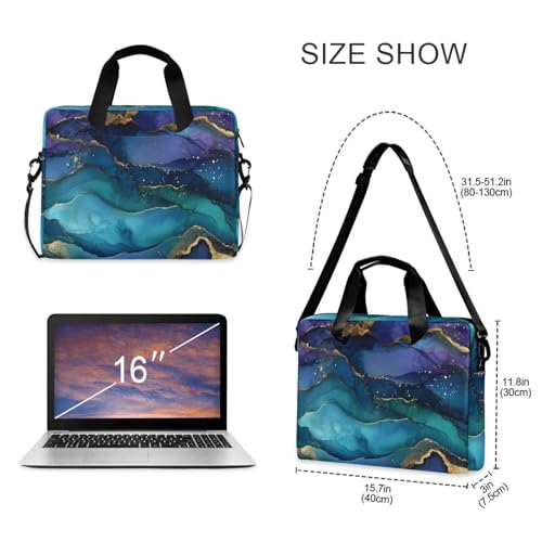 Maletín para portátil con estampado azul y dorado, 13-15.6 pulg miniatura 5