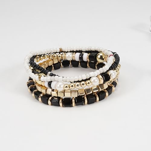 Bohemia Stackable Beaded Bracelet Crystal Beads Stretch Bracelet Jewelry3