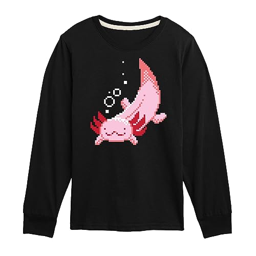 Instant Message - Gamer - Pixel Axolotl - Toddler & Youth Long Sleeve Graphic T-Shirt