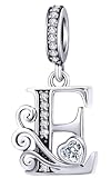 XOYOYZU Silver Letter Charm Fit for Charms Bracelet Alphabet Initial Dangle Charms Beads Jewelry Gifts for Women E