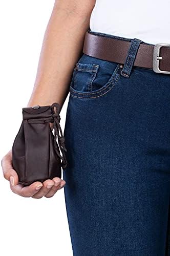 STILORD 'Niklas' Vintage Leather Pouch Purse Coin Bag Bag Men Women Key Pouch Genuine Vintage Leather, Colour:Cognac Dark Brown