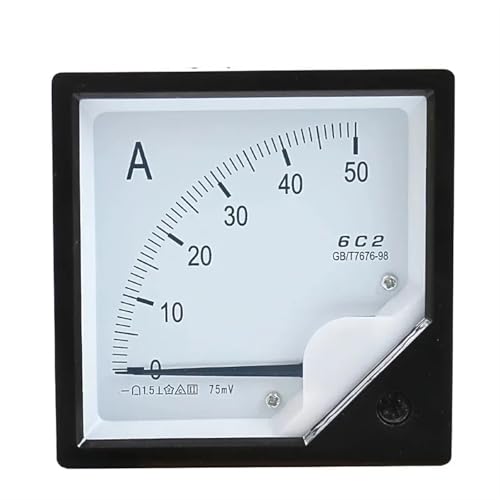 Ampèremètre CC 6C2 20A à aiguille haute précision pour shunt 75mV 80x80mm