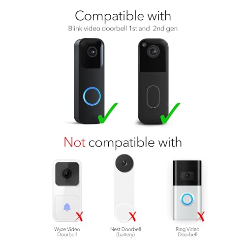 Wasserstein No-Drill Mount Compatible with Blink Video Doorbell 1st Gen & 2nd Gen - Adhesive Wall Mount/Mounting Bracket for Blink Doorbell (Black) - Thumbnail 7