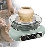pealiritansemen Mini Machine À Céramique Électrique À Roue De Poterie, Tour De Potier À Plateau Tournant pour Débutants, avec Pédale, 8 Outils De Sculpture Et 2 Pinceaux,Green