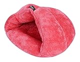 IBLUELOVER Niche Chat Lit Chien Sac de Couchage en Peluche Nid de Petit Moyen Chien Chiot Maison Intérieur Triangle Coussin Panier Canapé Lit Animal de Compagnie Couverture Pliable Cadeau Noël