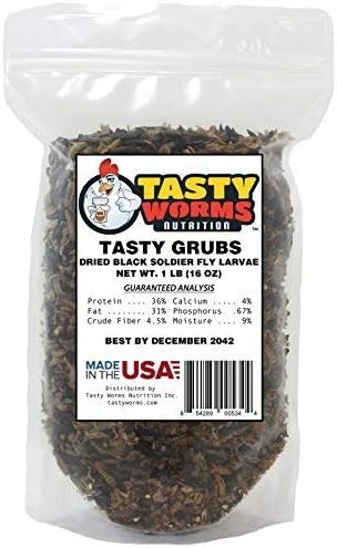 Tasty Grubs 1lb Dried Black Soldier Fly Larvae Bag Made in USA
