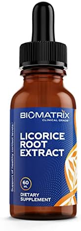 BioMatrix Licorice Root Extract (1200 Drops 2 fl. oz) More Active Ingredient Than Competing Brands (0.87 mg Glycyrrhizin per Drop), Less Doses Needed, Concentrated, Raise Cortisol, Energy