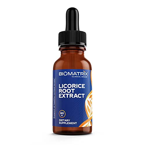 Biomatrix Licorice Root Extract (1200 Drops 2 Fl. Oz) More Active Ingredient Than Competing Brands (0.87 Mg Glycyrrhizin Per Drop), Less Doses Needed, Concentrated, Raise Cortisol, Energy #TOP7