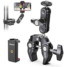 ULANZI Super Clamp Camera Clamp Mount Monitor 360 Ballhead Magic Arm Double Ball Head Adapter with 1/4"-20 & 3/8"-16 Thread ST-07 Phone Tripod Mount