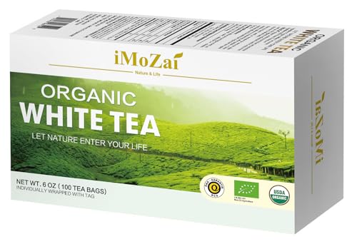 Imozai FREEPI Organic White Tea Bags 100 Count Individually Wrapped thumb #1