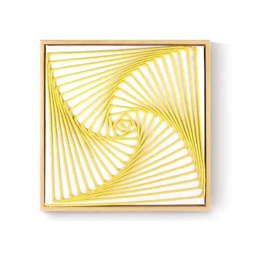 LB Arte de pared de macramé bohemio, hecho a mano, con marco geométrico amarillo, decoración de pared, decoración de habitación bohemia, arte textil de pared para dormitorio, sala de estar, oficina,