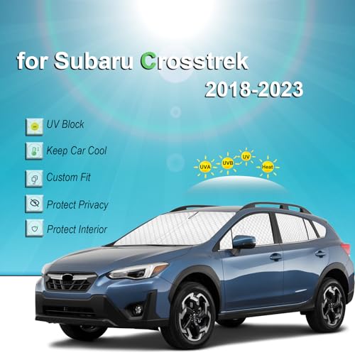 Image of KMF 8pcs Thicken Full Sun Shades for Subaru Crosstrek 2018-2023 Accessories, Car Window Covers Sunshade for Windshield Side Rear, UV Block and Blackout Privacy for Camping Outdoor