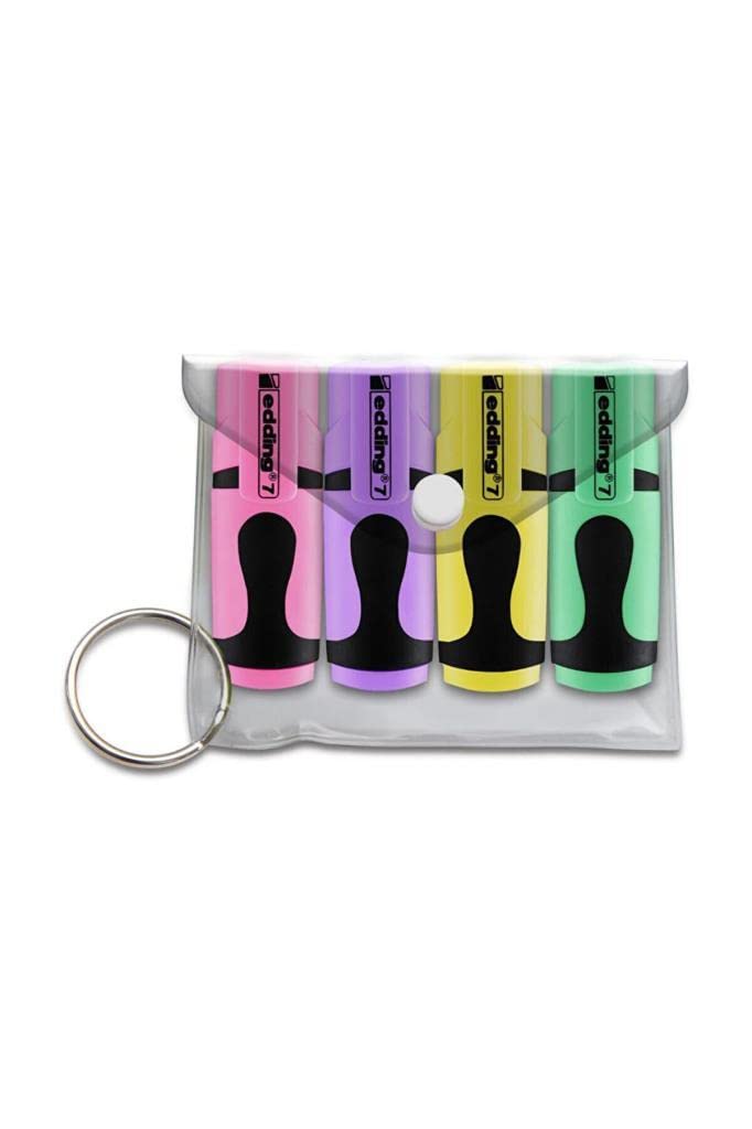 Edding 7 mini fosforlu kalem 4'lü set pastel karışık