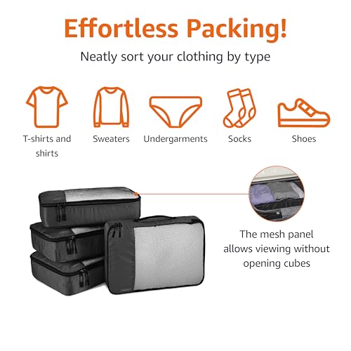 Amazon Basics Packing Cubes - 4 Piece Set