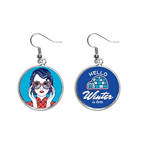 Pendientes de la cultura china azul joyería original de invierno para regalar a mujeres