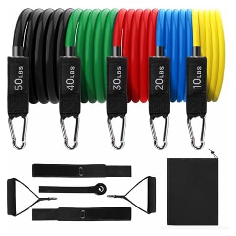 Twocorn Resistance Bands, Workout Bands for Men and Women with Handles, Door Anchor, Ankle Straps, and Carry Bag for Resistance Training, Physical Therapy, Home Workouts Cover