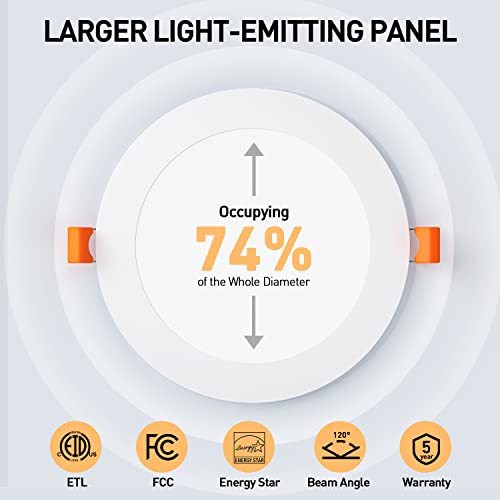 Rollin Light 1 Pack 6 Inch Canless Led Recessed Lighting, 3Cct Switched Via Wall Switch, Ultra-Thin 12W 1100Lm Dimmable Retrofit Recessed Downlight Wafer Light For Indoor Ceiling Outdoor Soffits #TOP6