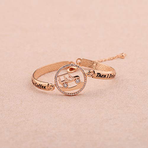 TGBJE J First I Drink The Coffee Then I Drive The Bracelet Gift (RG bangle)4