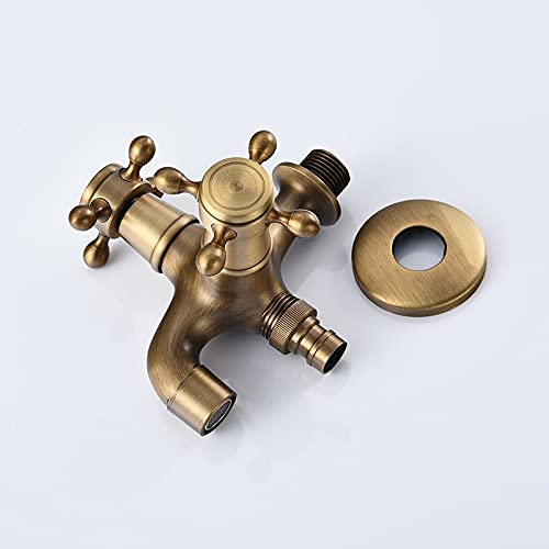 Robinet mitigeur mural vintage en laiton pour balcon, buanderie, machine à laver, évier à froid unique pour serpillère, piscine, jardin extérieur, design durable et élégant