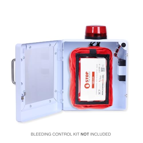 Image of Bleeding Control Kit Emergency Wall Mount Cabinet | Fits Most Standard Bleeding Kits Including Stop the Bleed | Bleeding Kit not Included (White)