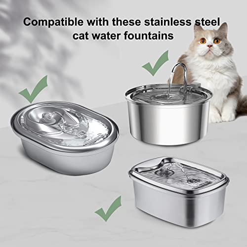 Cat Water Fountain Filters, Compatible with Stainless Steel Pet Fountain 8 Filters with 8 Sponges Replacement Filters for Cat Fountain (8 Filters& 8 Sponges) - Thumbnail 2